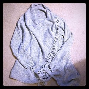 Fun Fringe Wrap Sweater